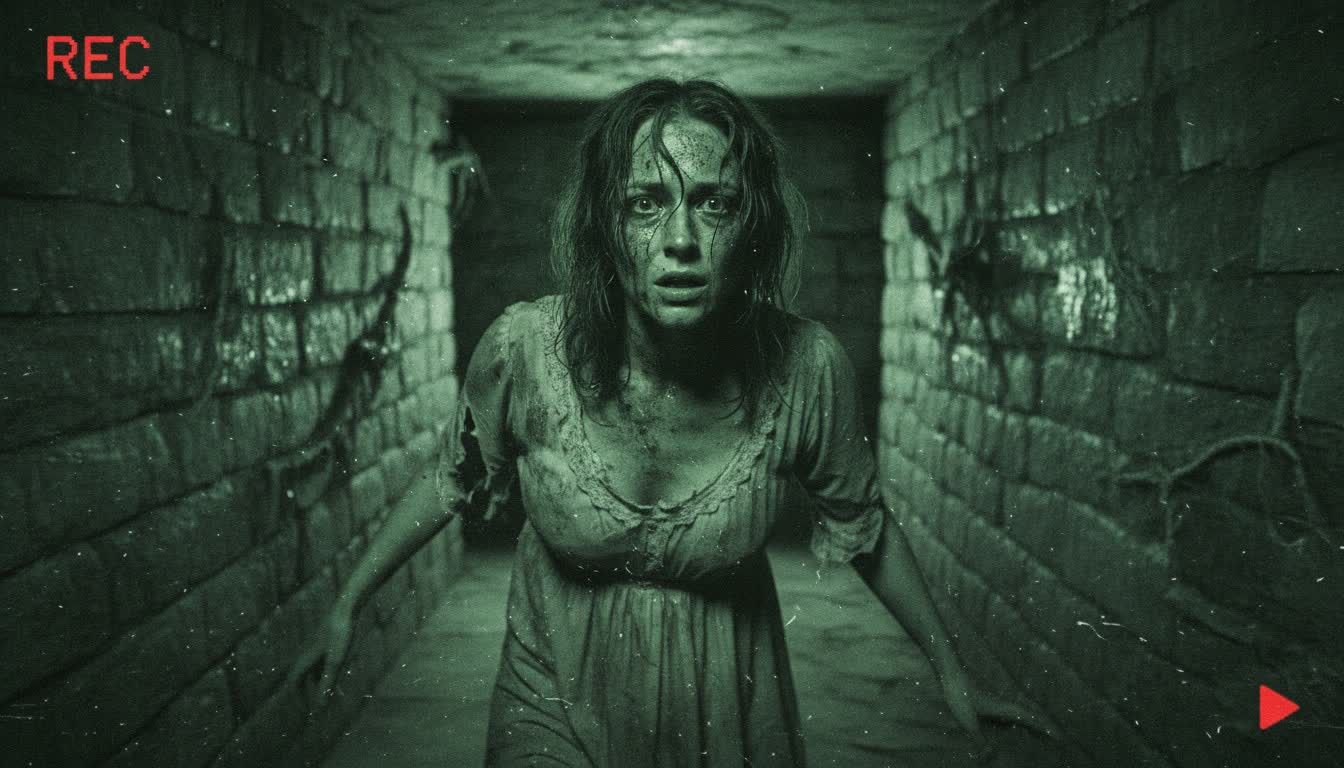 Found footage dungeon escape with VHS tape degradation